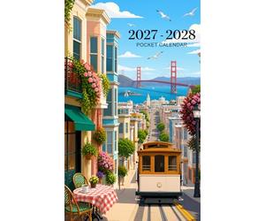 2027-2028 Pocket Calendar for Purse: 2 Year Small Size Monthly Planner from January 2027 to December 2028 | San Francisco Design Cover