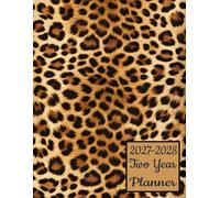2027-2028 Two Year Planner: Leopard Print Cheetah Animal themed cover 2 Page Spreads With Monthly Calendar Grids 24 Month Organizer Diary