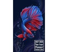 2027-2028 Two Year Planner Pocket Size: Betta fish Themed Cover 2 Page Spreads With Monthly Calendar Grids 24 Months Organizer Notes