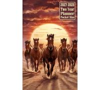 2027-2028 Two Year Planner Pocket Size: Horse Animal Themed Cover 2 Page Spreads With Monthly Calendar Grids 24 Months Organizer Notes