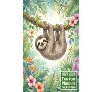 2027-2028 Two Year Planner Pocket Size: Sloth Animal Themed Cover 2 Page Spreads With Monthly Calendar Grids 24 Months Organizer Notes