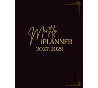 2027-2029 Monthly Planner 3 years: 36 Months, January 2027 to December 2029, 3-Year Calendar, 8.5x11 inches, |Theme: Simple Gold and Black Cover |