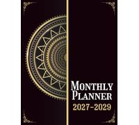 2027-2029 Monthly Planner 3 years: 36 Months, January 2027 to December 2029, 3-Year Calendar, 8.5x11 inches, |Theme: Simple Black and Gold |
