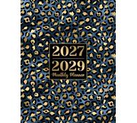 2027-2029 Monthly Planner: The Complete Organizer for Your Next Three Years, Time Management, Goals, Appointments & Everyday Planning | Blue & Gold Leopaed cover