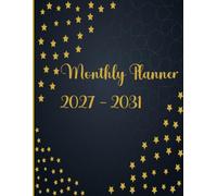 2027 - 2031 Monthly Planner: Five-Year Calendar from January 2027 to December 2031 | 24-Month Schedule Organizer with Holidays and Inspirational Quotes and Vision Board | Large Size | black gold Cover