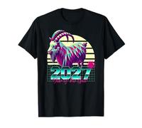 2027 Année de la chèvre rétro années 80 Vaporwave Zodiaque Chinois T-Shirt