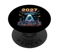 2027 Année Tout Change Premier Contact Alien PopSockets PopGrip Adhésif