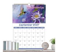 2027 Bird Wall Calendar | 12-Month Rare Bird Writing English Planner |