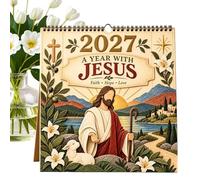 2027 Calendar 12 Month Jesus Religious - Monthly Thick Paper Room Decor for | January-December Wall Calendar for Home Office School Classroom | Desk Teacher Student Kids Teen Family 2027 Calendar 12 Room