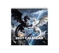 2027 Calendar | Dragon Spiral Bind Monthly Thick Paper Home Decor