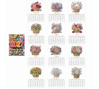 2027 Calendrier de Bureau DIY Diamant, Design Créatif, Set Mensuel | Calendrier de bureau à poser : art diamants mensuel à retourner, de janvier 2027 à décembre 2027