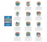 2027 Calendrier de Bureau DIY Diamant, Design Créatif, Set Mensuel | Calendrier de bureau à poser : art diamants mensuel à retourner, de janvier 2027 à décembre 2027