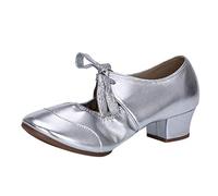 2027-Chaussures Danse Féminines Talons Moyens Valse Prom Ballroom Latin Ballet