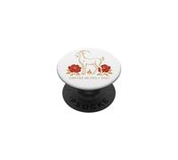 2027 Chèvre de Feu Nouvel an Chinois pivoines Rouge et Or PopSockets PopGrip Adhésif