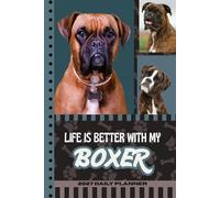 2027 Daily Planner: Hardcover / One Page Per Day / 6x9 Dated Organizer With Hourly Diary - 1 Hour Time Slots / To Do List / Notes Section / Scheduling / Boxer Dog Art Cover