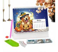 2027 Desk Calendar - DIY Animal Pattern Rhinestone Painting Craft Planner, 12 Month Scheduling Organizer, Creative Diamond Art Activity Project Encouraging Focus Skills | Kids Adults Home School Room