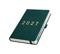 2027 English Weekly Planner A5 Schedule Notebook with Elastic Band & Pen Holder