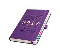 2027 English Weekly Planner A5 Schedule Notebook with Elastic Band & Pen Holder