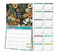 2027 Floral Wall Calendar Spiral Bound Monthly Planner | Floral 2027 wall calendar featuring spiral binding, thick paper, and large date blocks for Easy hoмe scheduling and planning.