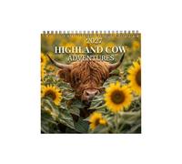 2027 Highland Bull Wall Calendar 12 Month Planner, | Rustic Scottish Cow Monthly Spiral Bound Calendar | Home & Office Decor, Daily Schedule organiserr for Bull Enthusiasts