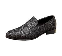 2027-Mocassin décontracté orné de détails élégants pour un usage quotidien Chaussures confortables et modernes à enfiler dotées d'un talon épais et d'une finition scintillante Polyvalentes accompagne