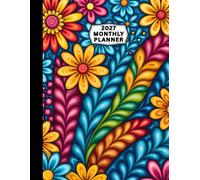 2027 Monthly Planner Retro Design Cover: Manage your life easier with a 2-page calendar spread for each month: yearly overviews, goals, contacts, passwords, notes, birthdays and holidays