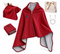 2027 New Heated Shawl Wraps For Women, USB Wearable Blanket | 3 Heat Settings, Soft Double Layer Fabric, Hands-Free Zip Design, Portable Winter Warm Wrap Gift For Women