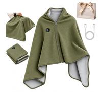 2027 New Heated Shawl Wraps For Women, USB Wearable Blanket | 3 Heat Settings, Soft Double Layer Fabric, Hands-Free Zip Design, Portable Winter Warm Wrap Gift For Women