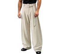 2027-Pantalon décontracté Masculin à Coupe incurvée Texture Douce et Coloris pour Tenues Modernes idéal Quotidien à Domicile ou en Balade associable avec Tee-Shirt débardeur ou Chemise (Beige, XXXXXL