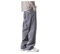 2027-Pantalon homme velours côtelé élastique cordon serrage jambe droite ample poches pratiques coupe décontractée pour tenue quotidienne tissu doux et résistant confort optimal style urbain (Grey, X