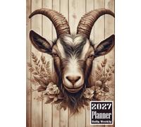 2027 Planner: Goat Animal Themed Cover Daily Weekly Diary 12 Month Calendar Vision board Schedule Organizer Goals Dairy Notes