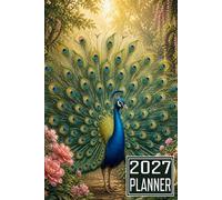 2027 Planner: Peacock Bird themed Cover Daily Weekly Dairy Vision Board & Mission Pages Contacts Password Log Planning Pages Note To Do