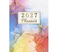 2027 Planner: Weekly and Monthly Organizer 8.25x11 with Golden Rainbow Aesthetic Design, Habit Tracker US Holidays 12 Months from January to December Including 52 Weeks for Time Management