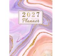 2027 Planner: Weekly and Monthly Organizer 8.5x11 with Purple Pastel Marble Design, Habit Tracker Holiday Reminders 12 Months from January to December, Including 52 Weeks for Time Management