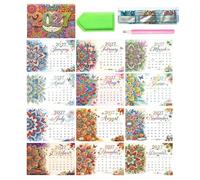 2027 Rhinestone Wall Calendar 12 Month DIY Art Painting Holiday Planner