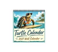 2027 Turtle Wall Calendar - Jan Dec Spiral Binding, Sea Turtle Planner