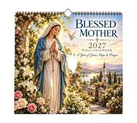 2027 Wall Calendar | Catholic Christian Planner, Mother Decoration | 30x30cm/12x12in Monthly Wall Calendar Planner For Home, Apartment