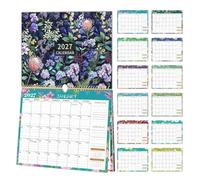 2027 Wall Calendar Jan-Dec 2027 Floral Spiral Binding Large Block Kitchen | Wall Monthly Calendar for Home, Living Room, Bedroom, Study, Farmhouse, Kitchen 2027 Wall Calendar Jan-Dec 2027 Floral Spiral