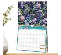 2027 Wall Calendar Large - Jan-Dec 2027 Floral Spiral Binding Plan