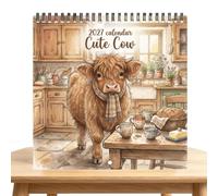 2027 Wall Calendar - Paper Cute Rustic Cow Art Daily Schedule Planner