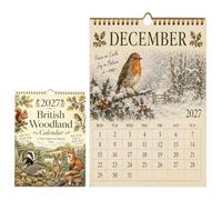 2027 Wall Calendar - Spiral Bound Vintage Forest Scenes Appointment | Organizer, Hanging 12 Month Family Calendar for Home, Kitchen, Dormitory, Apartment, Workplace, School, Classroom & Studio