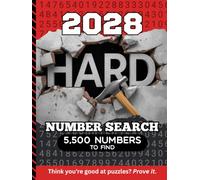 2028 Hard Number Search: 5,500 Multi-Digit Clues To Find / Large Print Puzzle Lover Gift For Adults