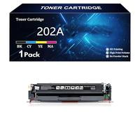 202A Cartouche de Toner de Remplacement pour HP 202A 202X CF500A CF501A CF502A CF503A Compatible pour HP Color Laserjet Pro M254dw M254nw M280nw M281fdw M281fdn Imprimantes ,BK-1 Pack