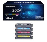 202A Cartouche de Toner de Remplacement pour HP 202A 202X CF500A CF501A CF502A CF503A Compatible pour HP Color Laserjet Pro M254dw M254nw M280nw M281fdw M281fdn Imprimantes ,4 Color-4 Pack
