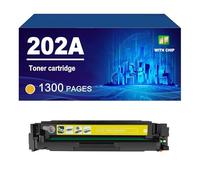 202A CF500A CF501A CF502A CF503A Cartouche De Toner Compatible avec Imprimante pour HP Laserjet Pro M254dw M254nw M280nw M281fdw M281fdn, Haut Rendement,Yellow-1 Pack