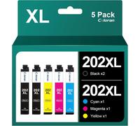 202XL 202 Cartouche d'encre Compatible pour 202 XL pour Expression Premium XP-6000 XP-6005 XP-6105 XP-6001(2 Noir,1 Cyan,1 Magenta,1 Jaune)