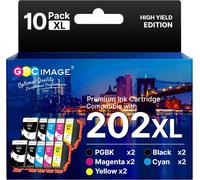 202Xl 202 Xl Cartouches D'Encre 10-Pack Compatible Pour Epson 202Xl 202 Xl Pour Epson Xp-6100 Xp-6000 Xp-6005 Xp-6105 Xp-6001 (2 Noir, 2 Cyan, 2 Magenta, 2 Jaune, 2 Photo Noir)