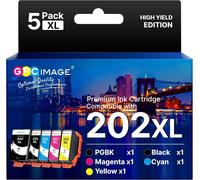 202Xl Cartouches D'Encre Compatible Pour Epson 202Xl 202 Xl Pour Epson Xp-6100 Xp-6000 Xp-6005 Xp-6105 Xp-6001 (1 Noir, 1 Cyan, 1 Magenta, 1 Jaune, 1 Photo Noir, 5 Pack)[ENC940892]
