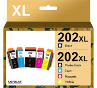 202XL Cartouches d'encre Compatibles pour Epson 202 XL Remplacement pour Epson Expression Premium XP-6105 XP-6100 XP-6000 XP-6005 Imprimante (1Noir 1Photo Noir 1Cyan 1Magenta 1Jaune)