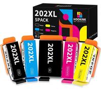 202Xl Cartouches D'Encre Compatibles Pour Epson 202Xl 202 Xl Remplacement Pour Expression Premium Xp-6000 Xp-6005 Xp-6100 Xp-6105 Xp6000 Xp6005 Xp6100 Xp6105 (Lot De 5)[ENC940037]